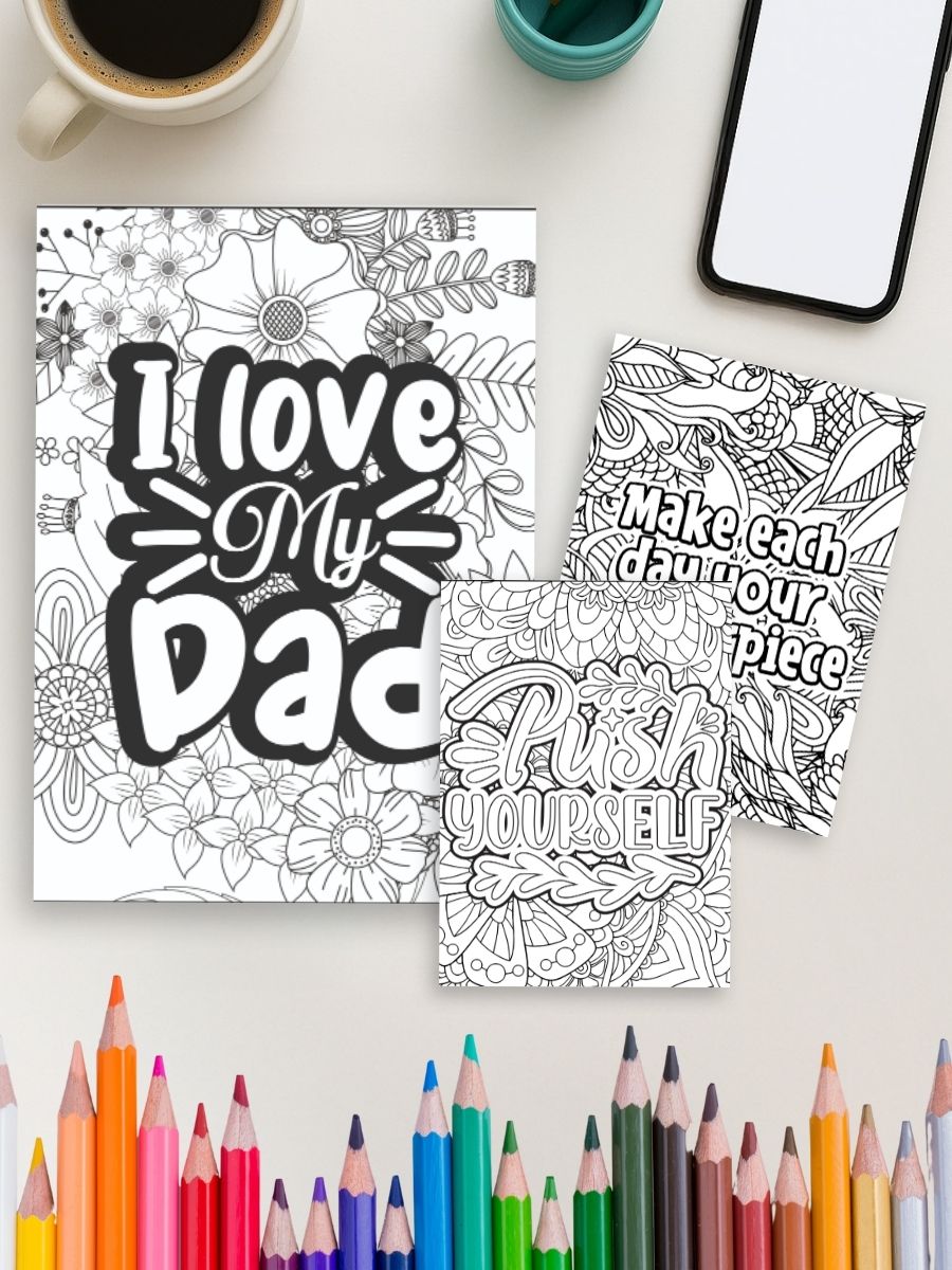 Coloring Page Store Motivational Magic – 1325 Quote Coloring Page Mega Bundle