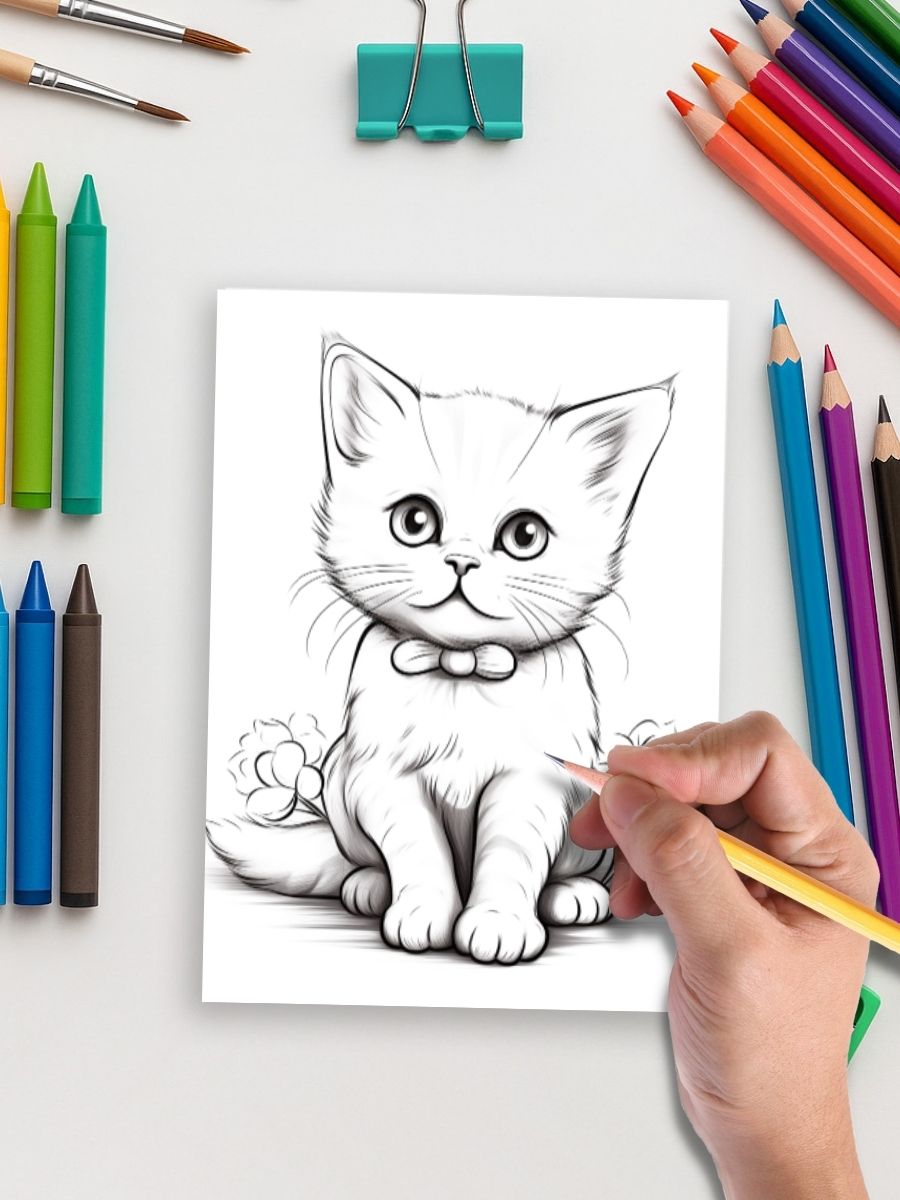 Coloring Page Store Whisker World – 105 Cat Coloring Pages