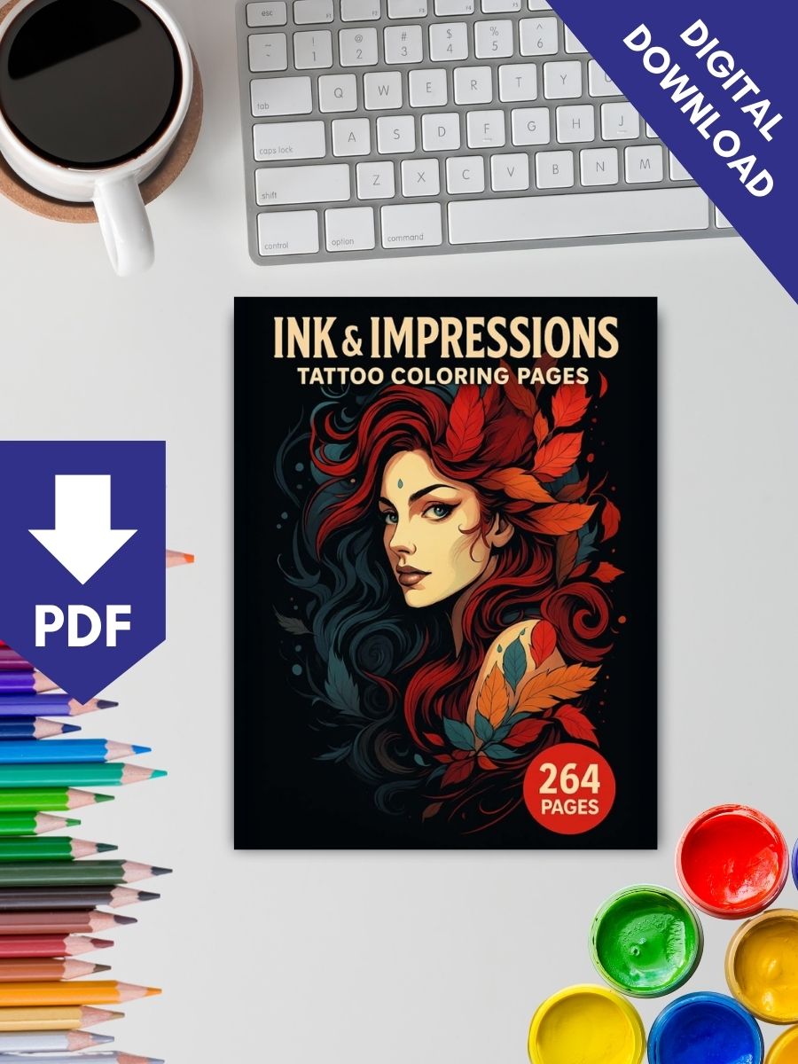 Coloring Page Store Ink & Impressions – 264 Tattoo Coloring Pages