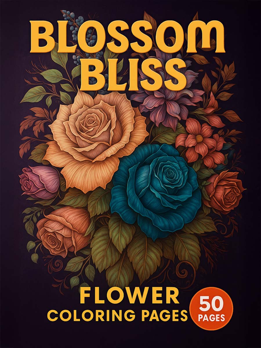 Coloring Page Store Blossom Bliss – 50 Flower Coloring Pages Vol. 2