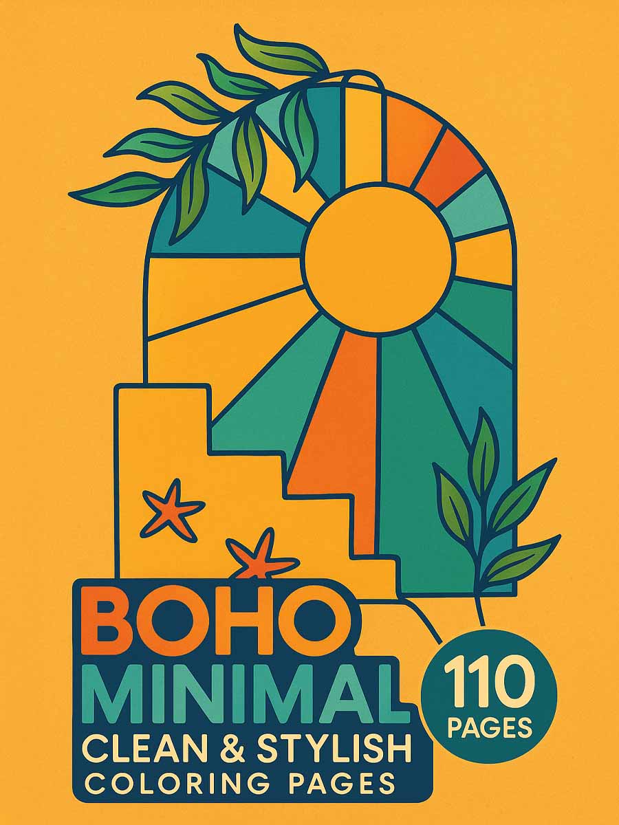 Coloring Page Store Boho Minimal – 110 Clean & Stylish Coloring Pages
