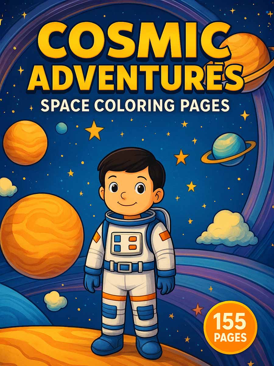 Coloring Page Store Cosmic Adventures – 155 Space Coloring Pages