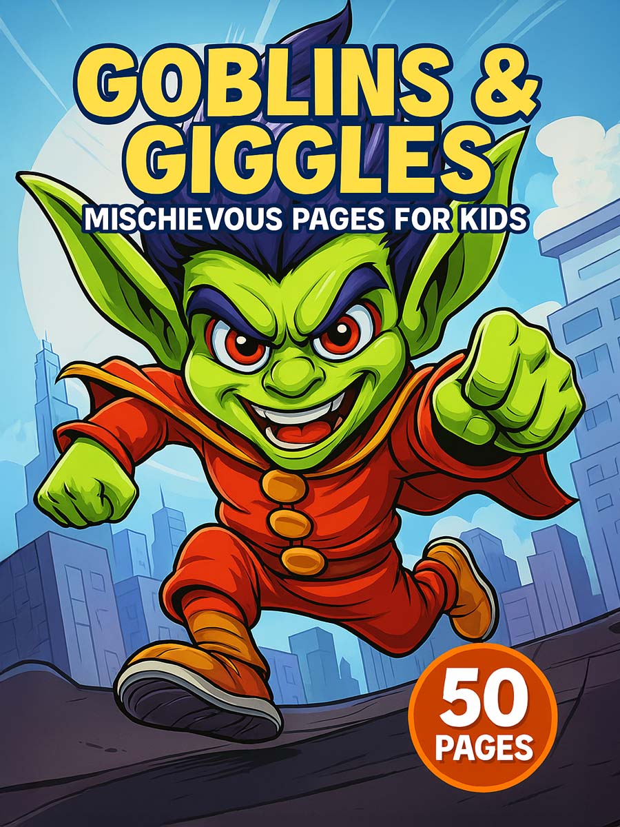 Coloring Page Store Goblins & Giggles – 50 Mischievous Pages for Kids