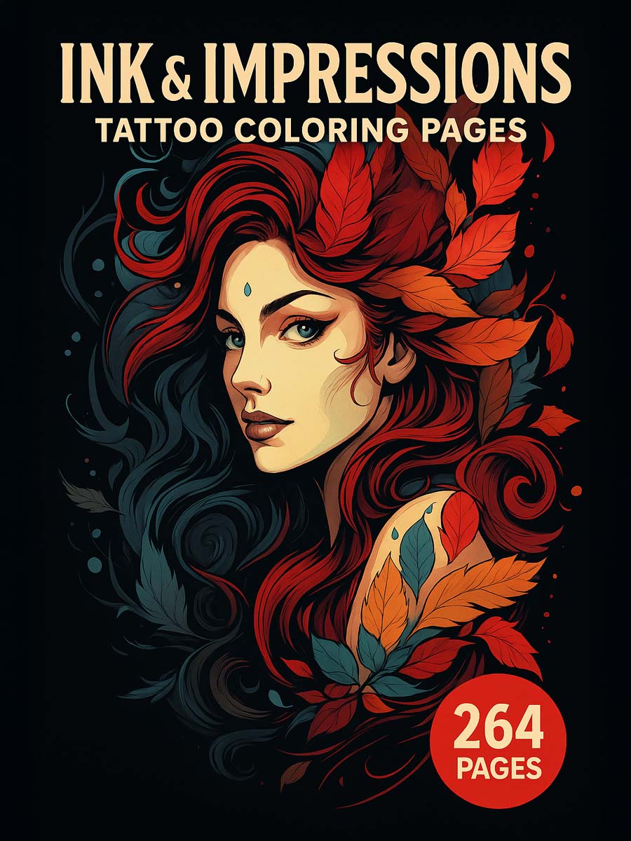 Coloring Page Store Ink & Impressions – 264 Tattoo Coloring Pages