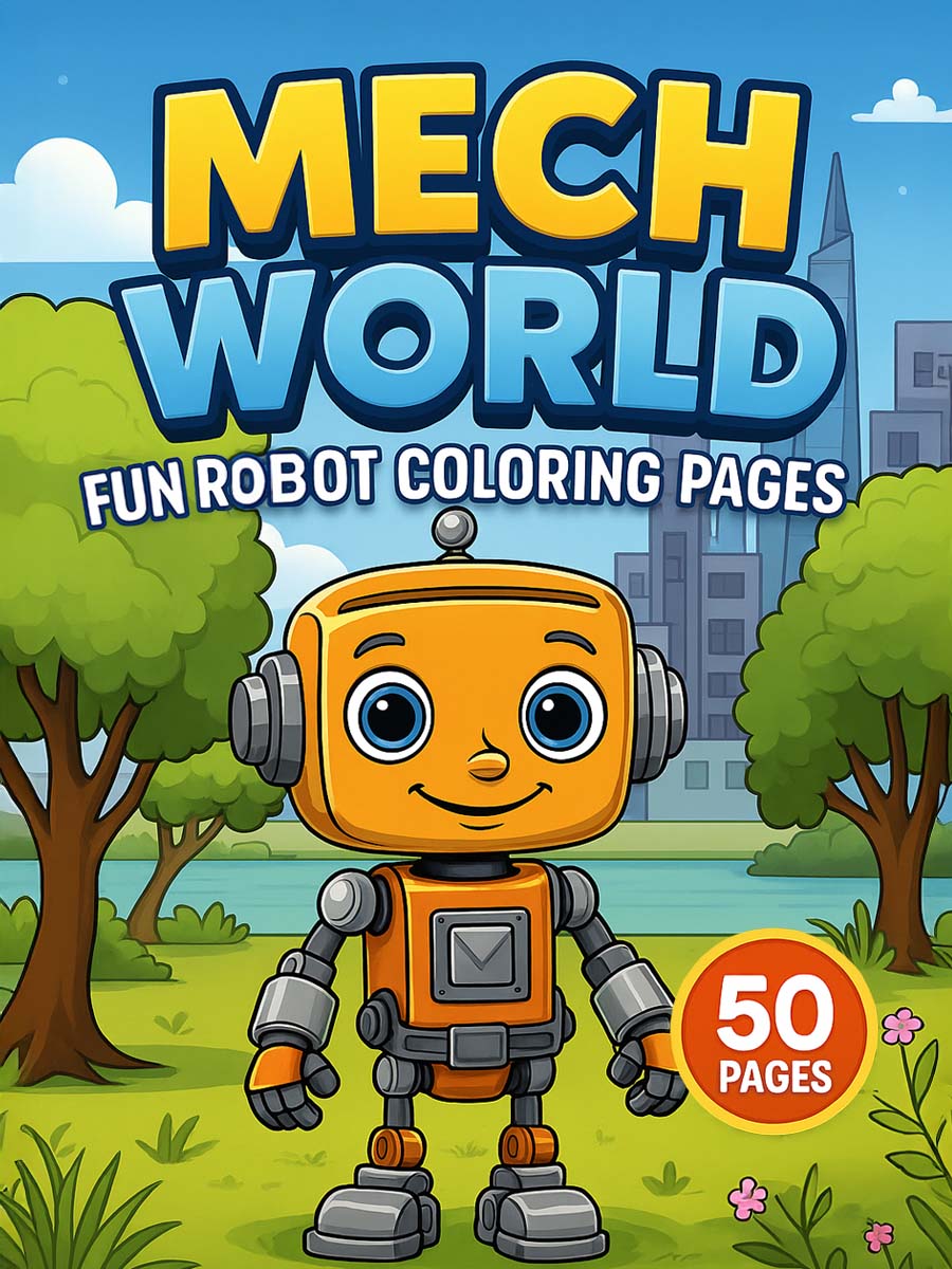 Coloring Page Store Mech World – 50 Fun Robot Coloring Pages