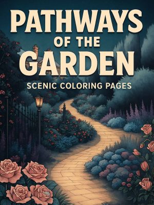 Coloring Page Store Pathways of the Garden – 25 Scenic Coloring Pages