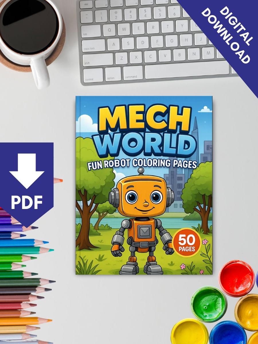 Coloring Page Store Mech World – 50 Fun Robot Coloring Pages