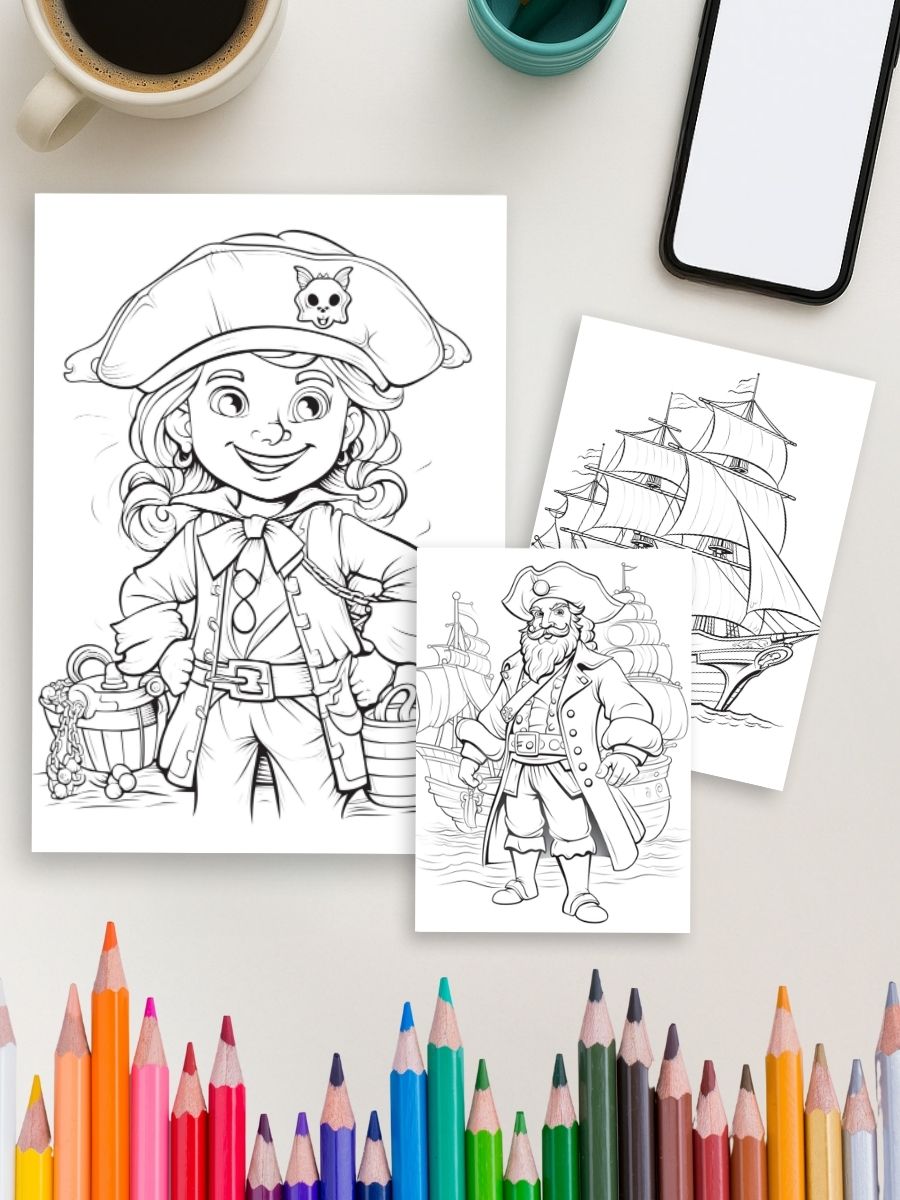 Coloring Page Store Pirates Ahoy! – 50 Swashbuckling Coloring Pages