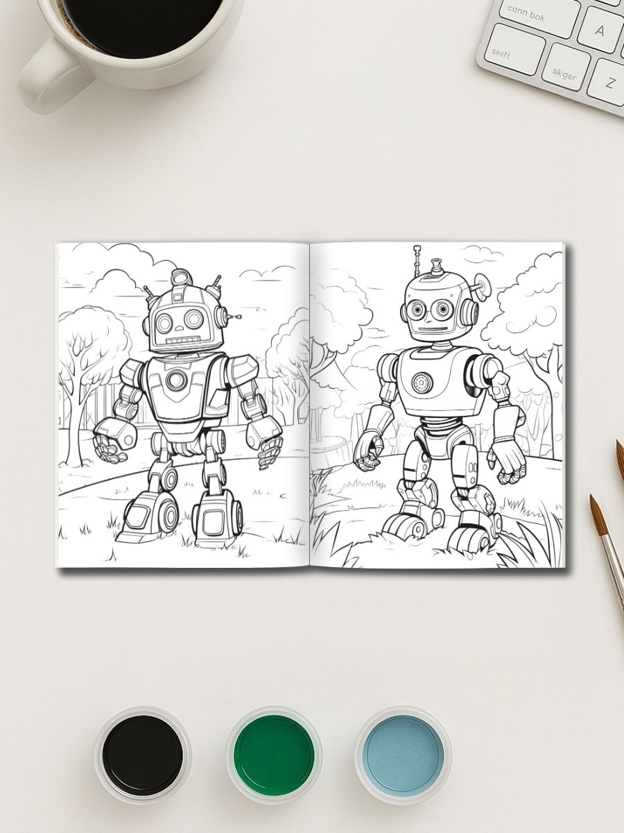 Coloring Page Store Mech World – 50 Fun Robot Coloring Pages