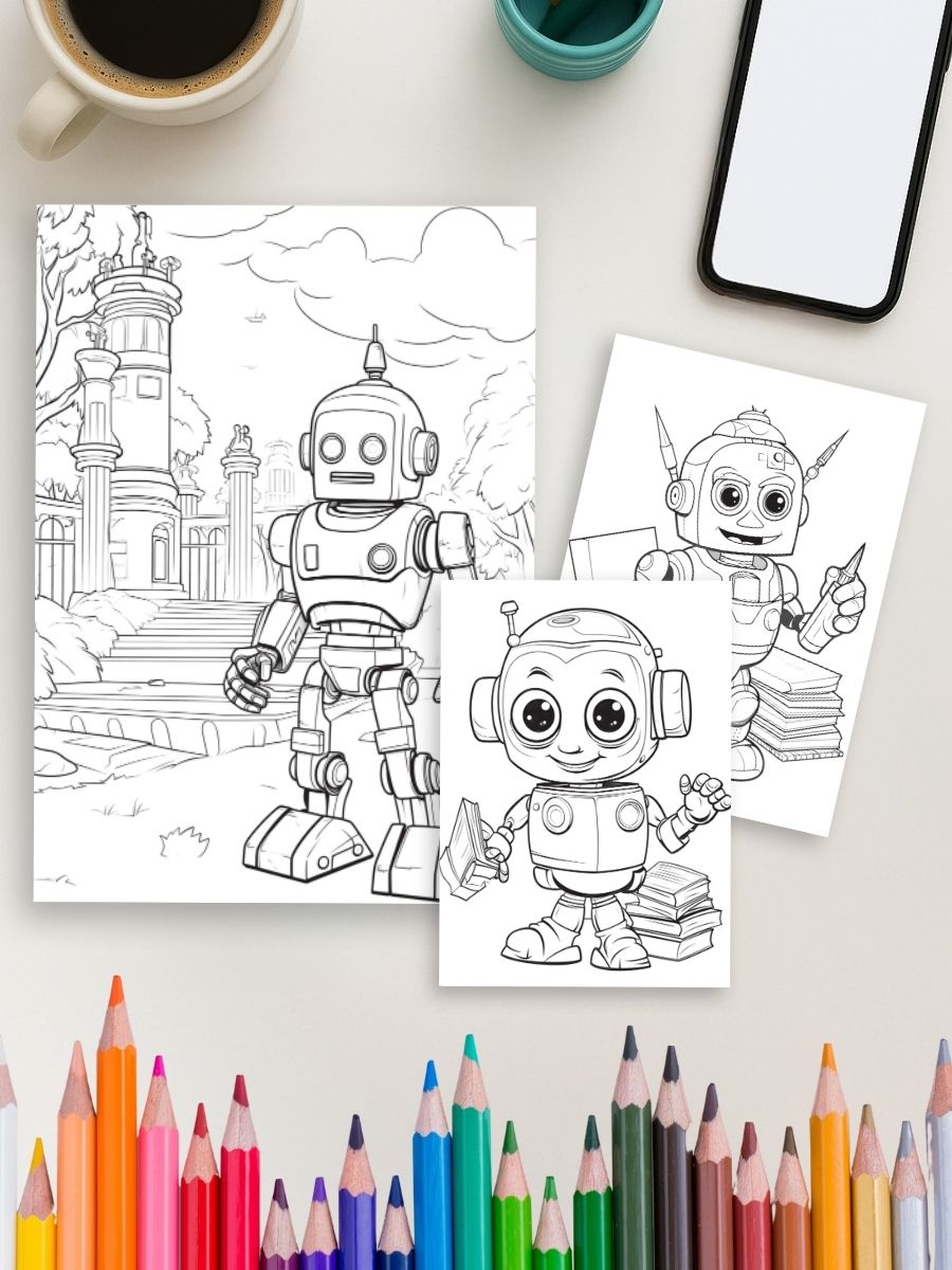 Coloring Page Store Mech World – 50 Fun Robot Coloring Pages