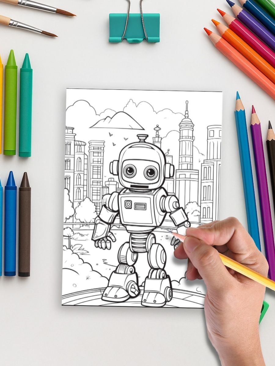Coloring Page Store Mech World – 50 Fun Robot Coloring Pages