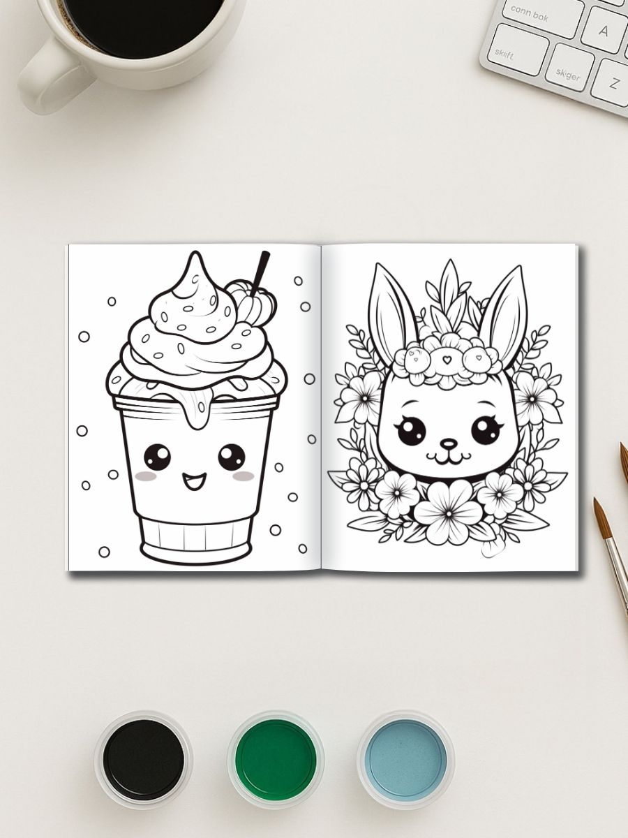 Coloring Page Store Kawaii Cuties – 130 Adorable Everyday Object Coloring Pages