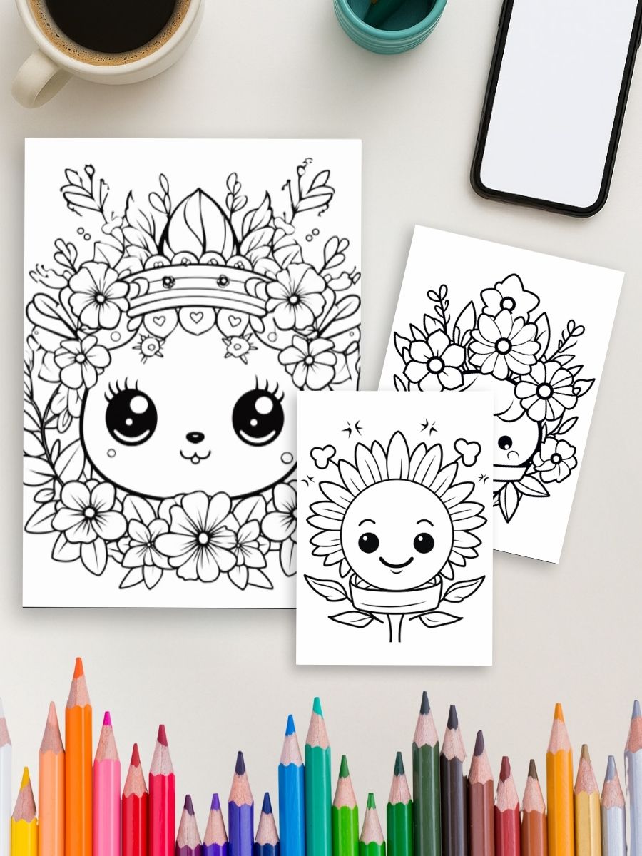 Coloring Page Store Kawaii Cuties – 130 Adorable Everyday Object Coloring Pages