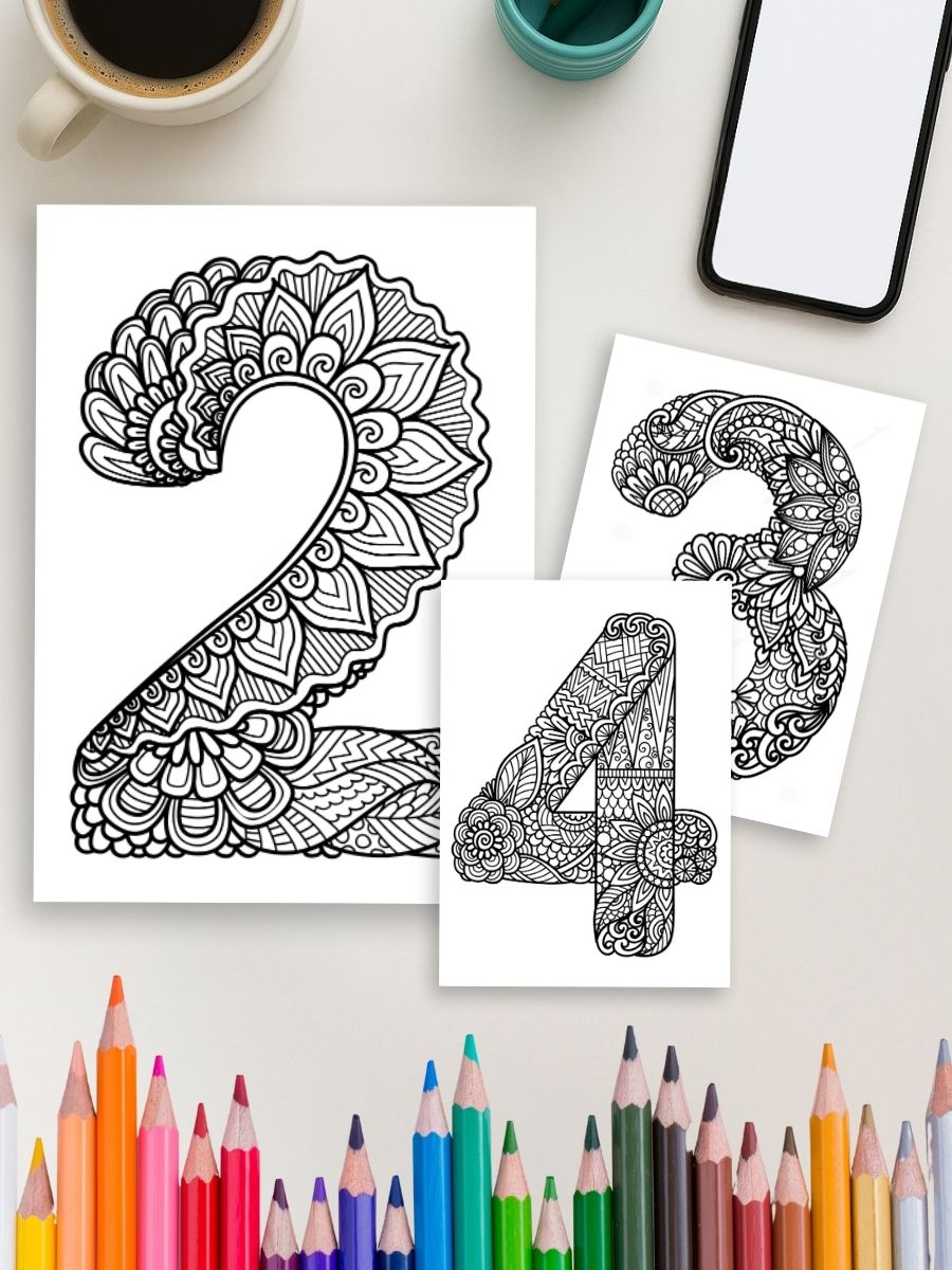 Coloring Page Store Alphabet Zen – 72 Mandala Letters & Numbers
