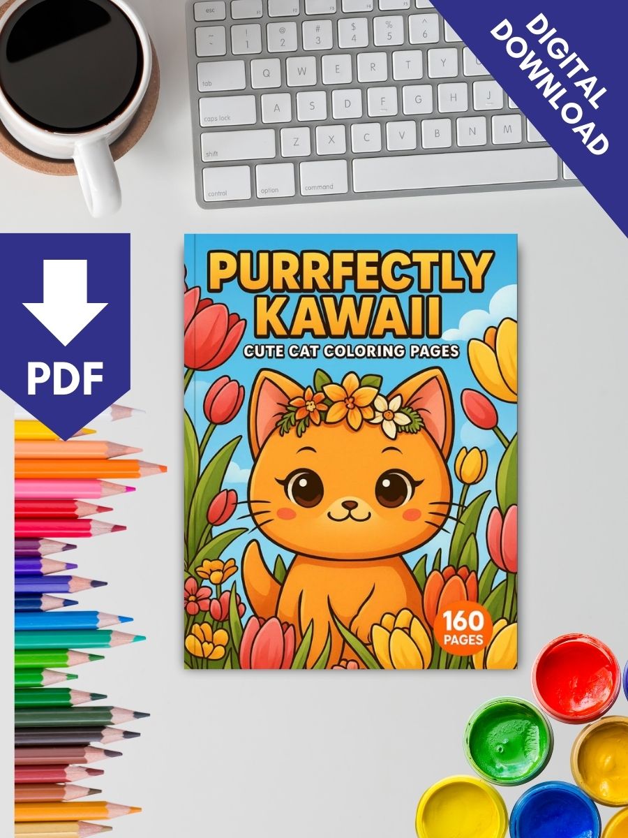 Coloring Page Store Purrfectly Kawaii – 160 Cute Cat Coloring Pages