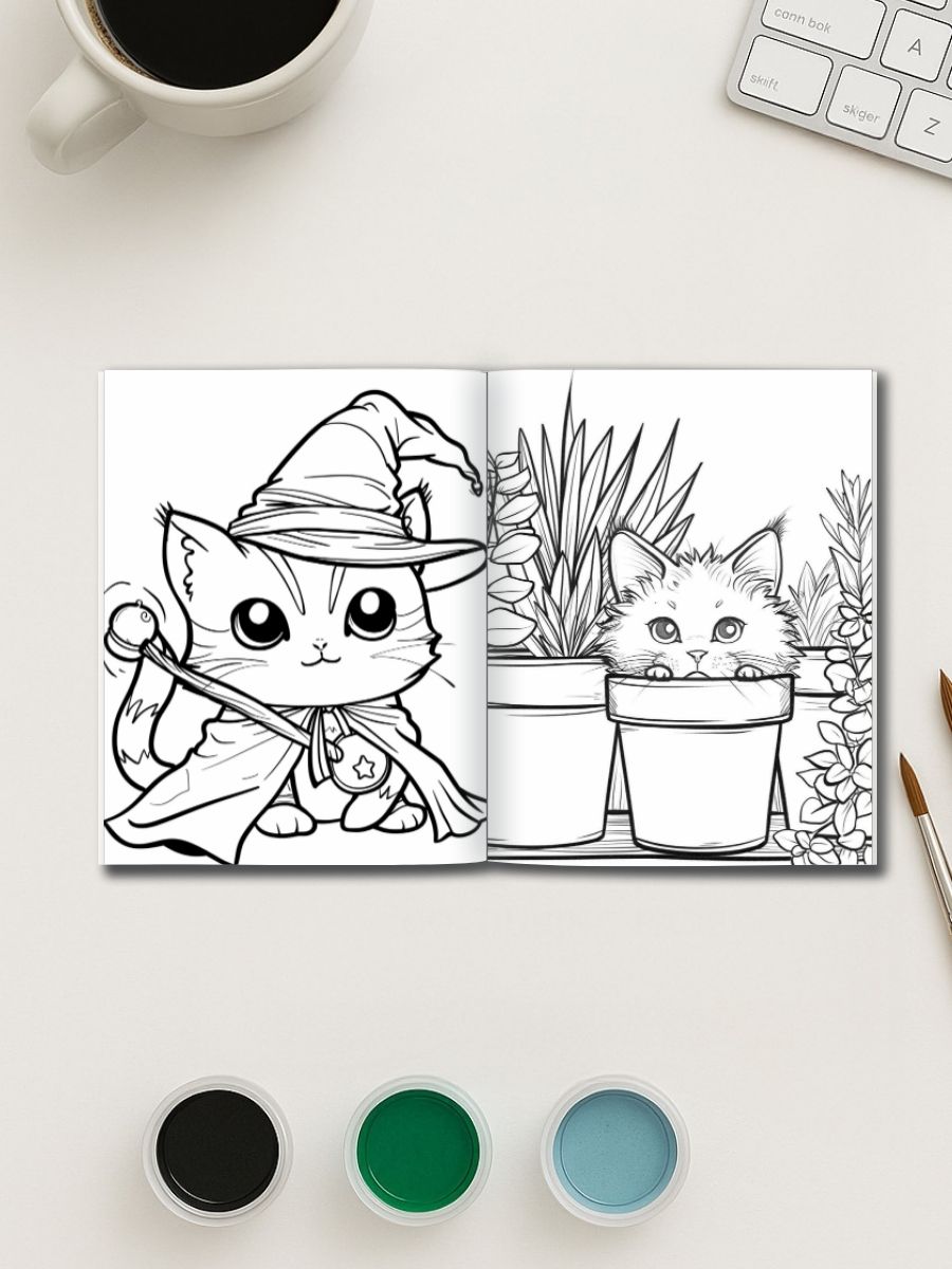 Coloring Page Store Purrfectly Kawaii – 160 Cute Cat Coloring Pages