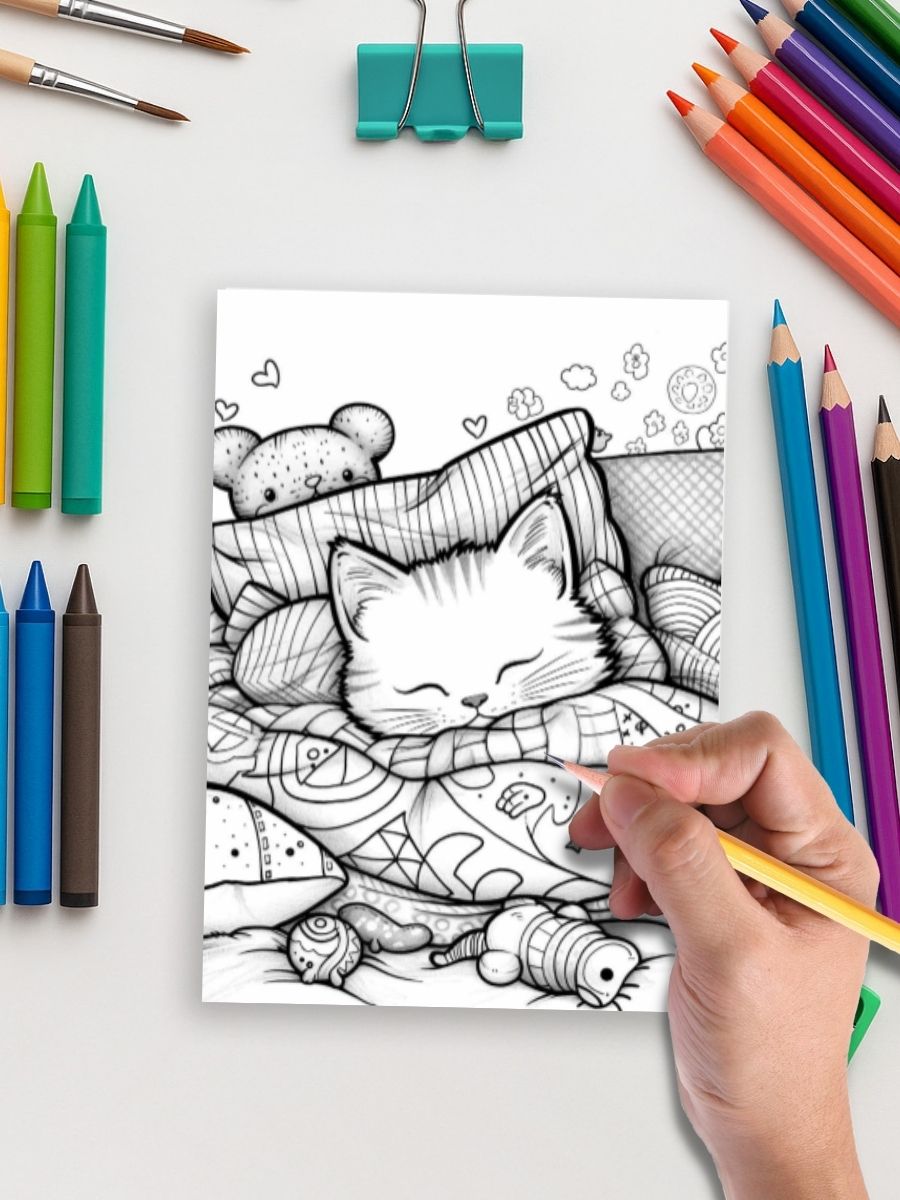 Coloring Page Store Purrfectly Kawaii – 160 Cute Cat Coloring Pages