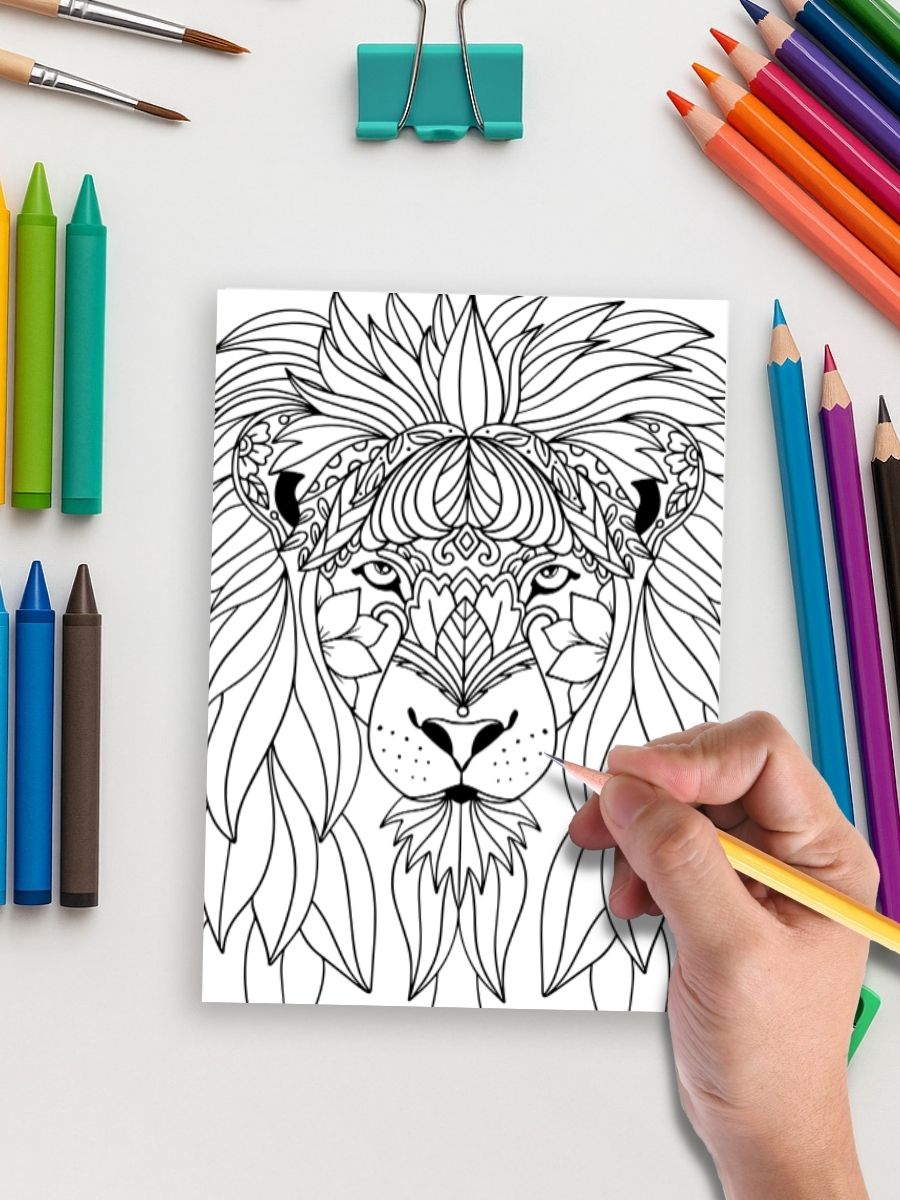 Coloring Page Store Mandala Wild – 54 Animals Filled with Intricate Patterns