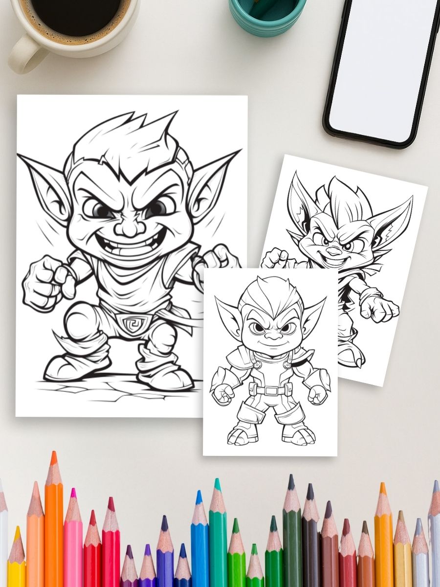Coloring Page Store Goblins & Giggles – 50 Mischievous Pages for Kids