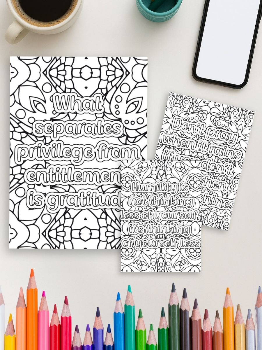 Coloring Page Store Grateful Mandalas – 25 Quote-Filled Coloring Pages