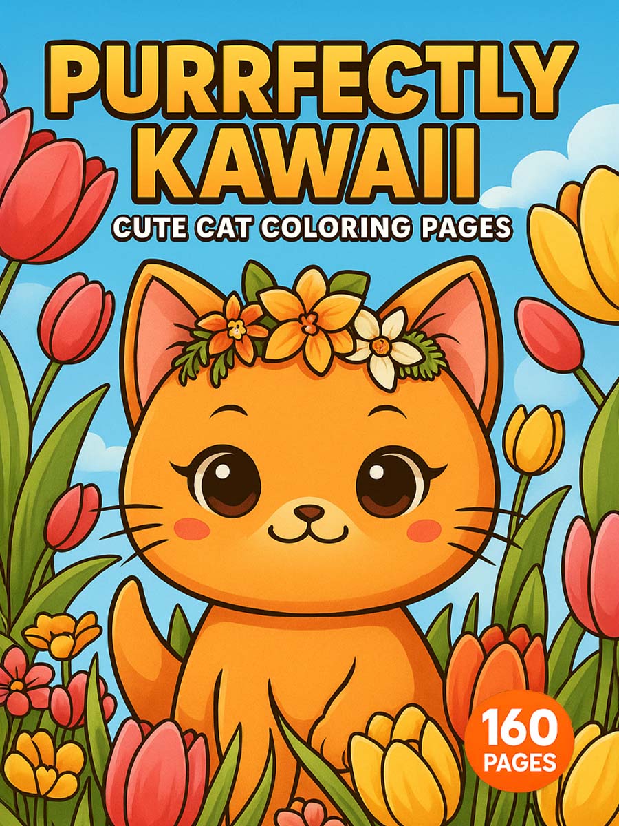 Coloring Page Store Purrfectly Kawaii – 160 Cute Cat Coloring Pages