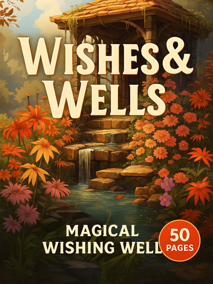 Coloring Page Store Wishes & Wells – 50 Magical Wishing Well Pages