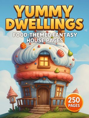 Coloring Page Store Yummy Dwellings – 250 Food-Themed Fantasy House Pages